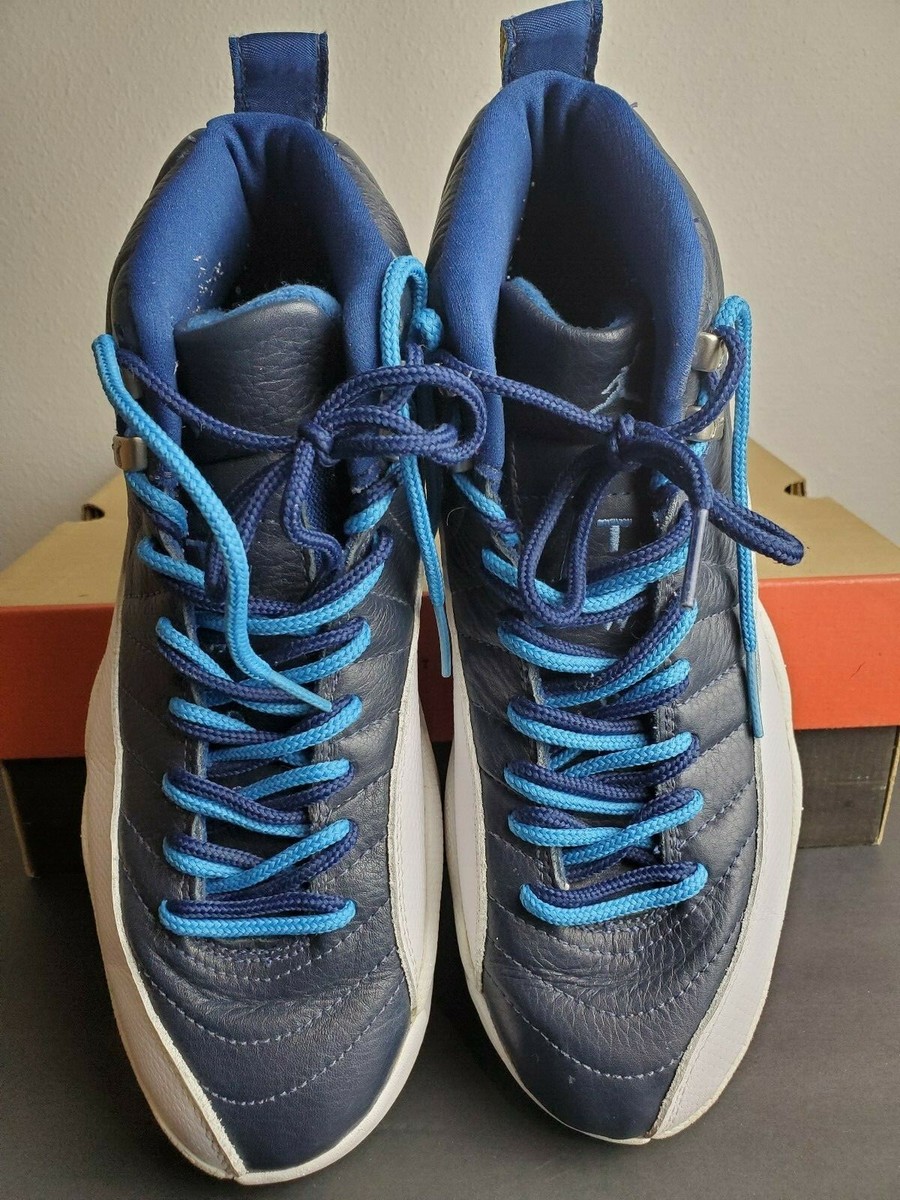 jordan 12 obsidian white french blue