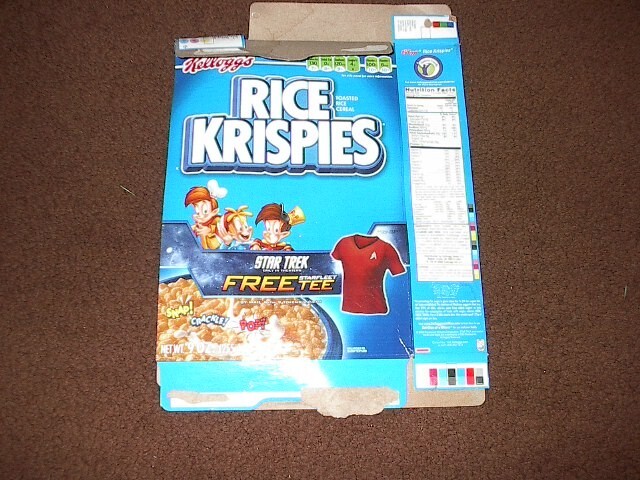 Kellogg's Star Trek-Starfleet Rice Krispies Empty Box, 9 OZ., 2010