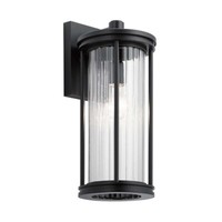 AußEnleuchte Wandlaterne Wandlampe Schwarz Alu Stahl Glas Klar E27 Balkon Hof