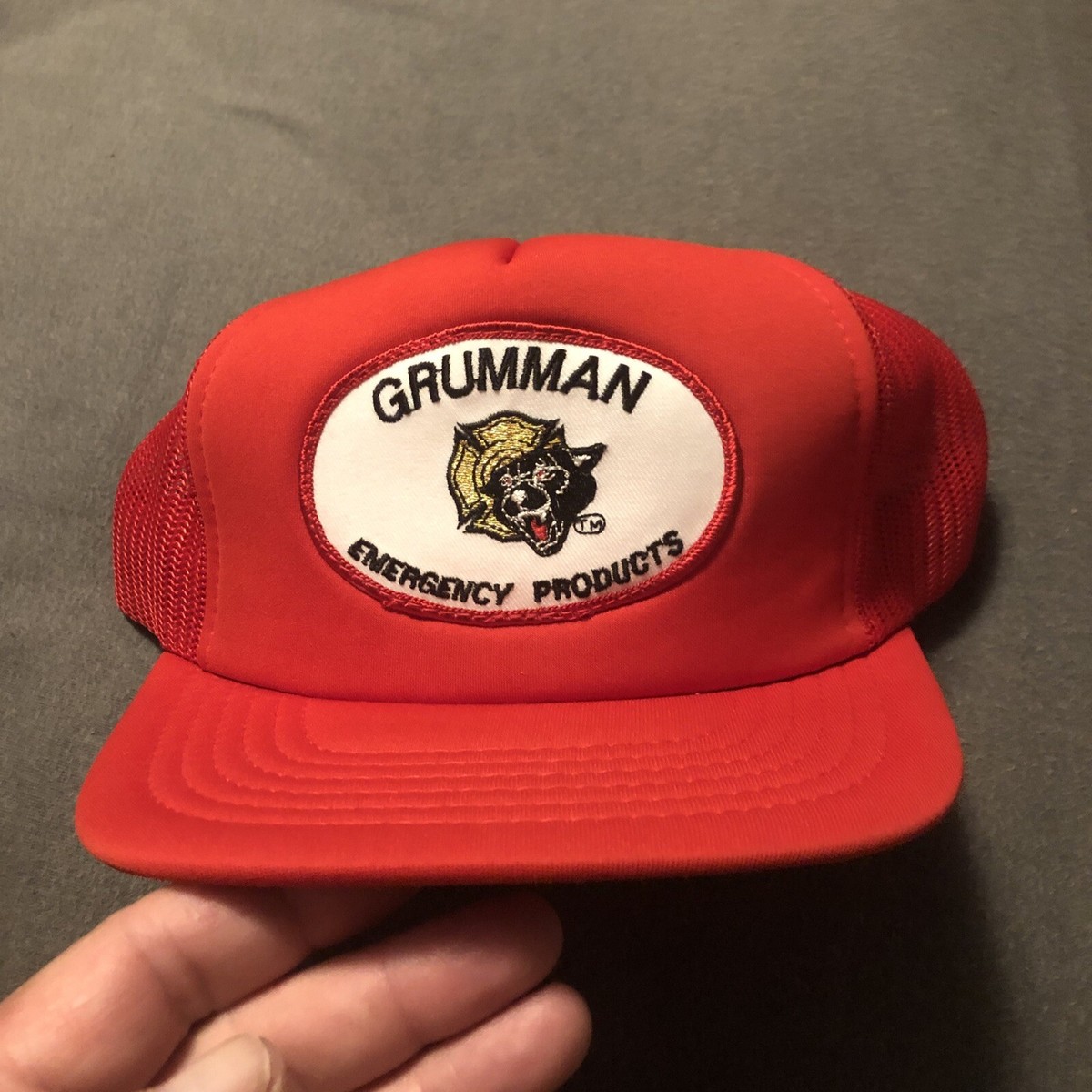 Grumman Emergency Products Vintage Truckers Foam SnapBack Mesh Hat NOS