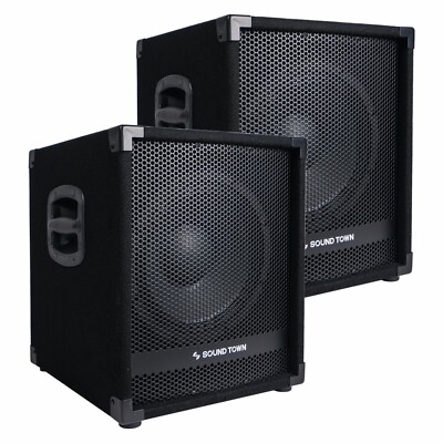 Sound Town 2-Pack 12'' 2800W Powered PA DJ Subwoofer w/ 3'' VC (METIS-12SPW-PAIR)