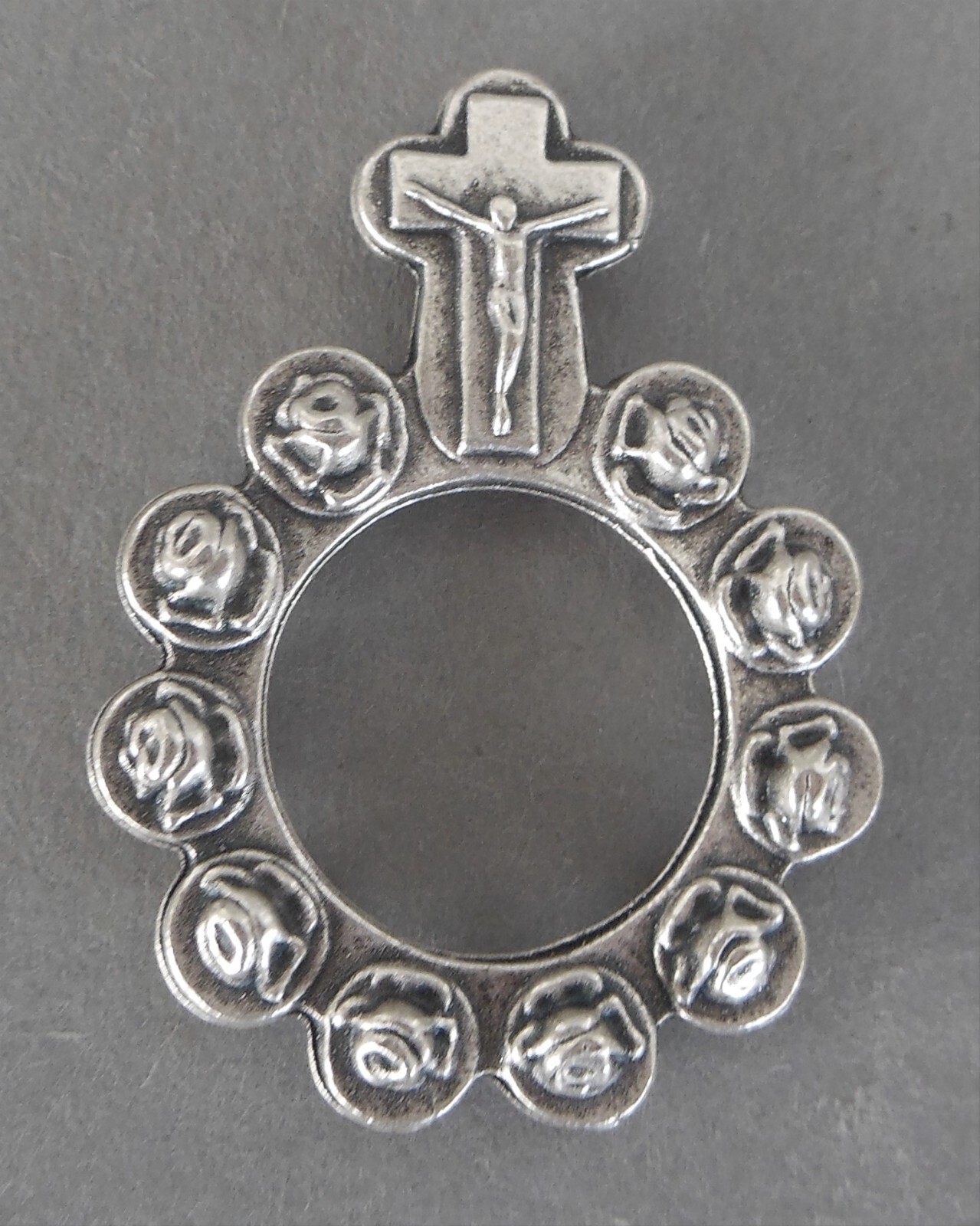 Gebetsring Rosenperlen Fingerrosenkranz Metall 1 Stück FR BASCO