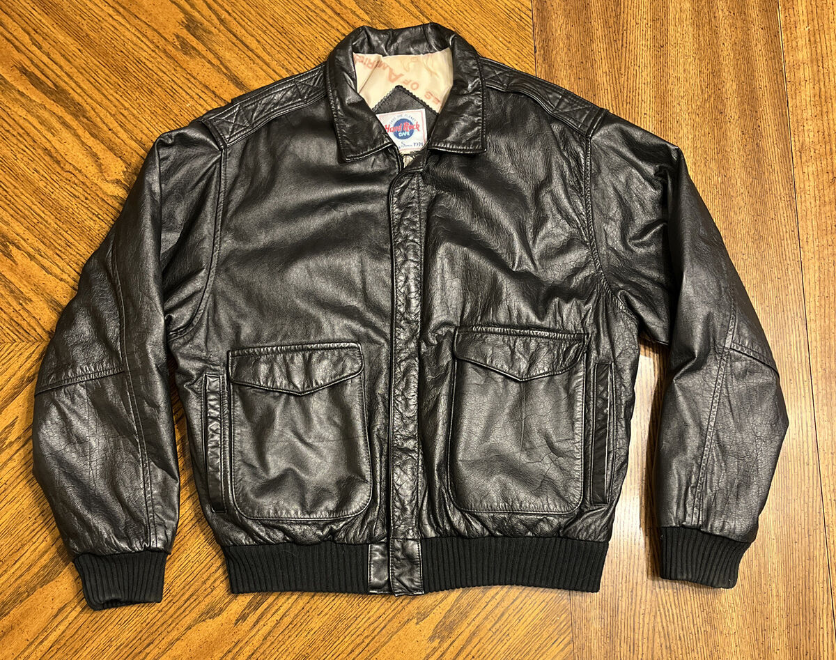 Vintage 1992 Hard Rock Cafe Men's Leather Jacket Sz S Sydney Vintage 1992 Hard Rock Cafe Men's Leather Jacket Sz S Sydney
