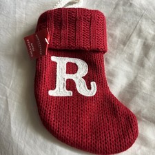 Wondershop Monogram Mini Christmas Stocking Initial Letter R Red Knit Target