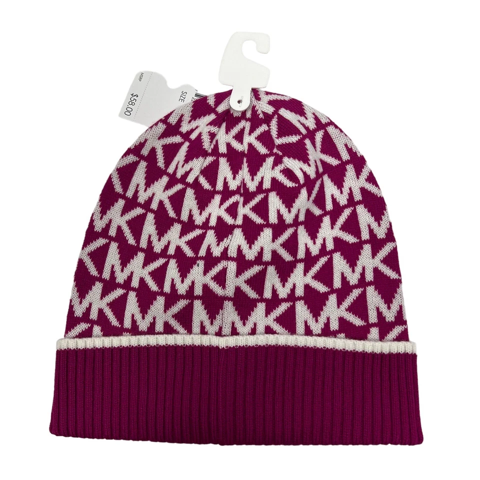 Gorro Michael Kors para mujer talla única rosa y blanco elástico precio de venta sugerido por el fabricante 58 USD Foto 2 de 4
