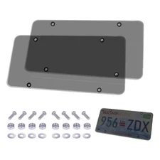 2Pcs/Set Unbreakable Reflective License Plate Cover Universal Fitment Protector