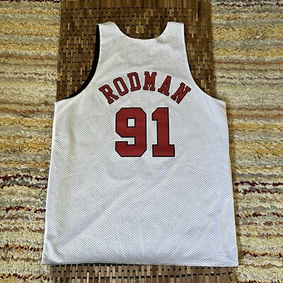 Maillot De Basket Réversible Dennis Rodman - Chicago Bulls - Mitchell & Ness - Taille M - Noir/Rouge/Blanc