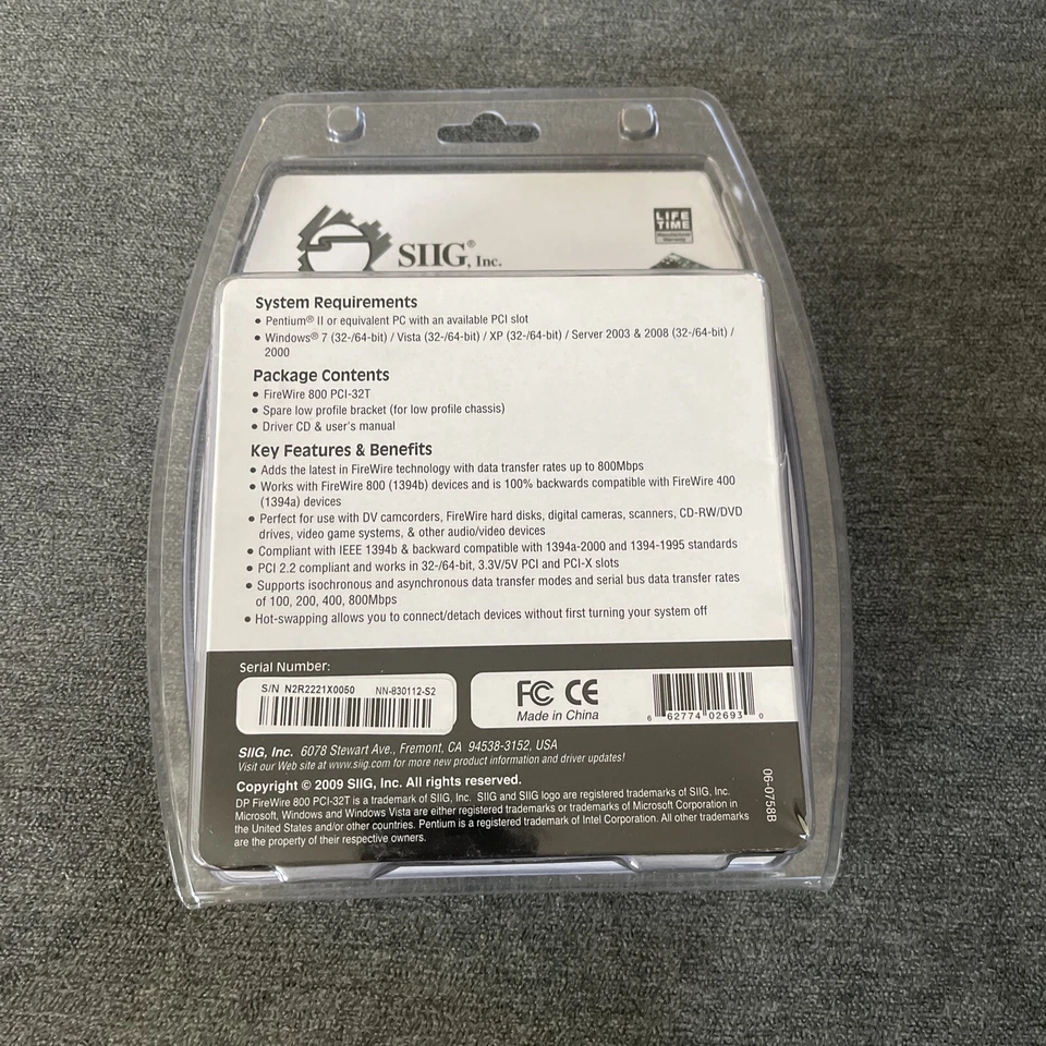 SIIG FireWire 800 3-Port PCI - NEW IN SEALED BOX - Image 2 of 2