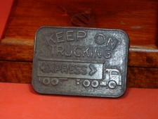 Pre-Owned Keep On Trucking Express Belt Buckle