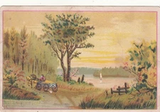 Swift & Co House Sign Fresco Painting San Francisco Horse Cart Vict Card c1880s