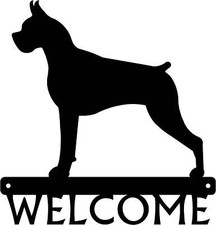 Boxer Dog Welcome Sign - Made in America - Outdoor Decor