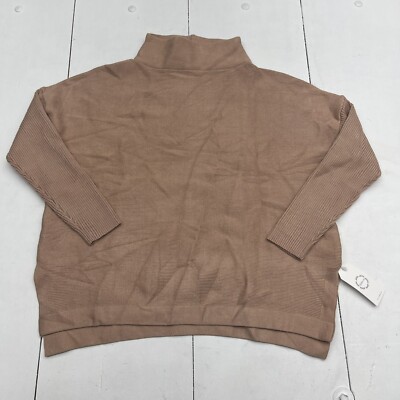 Lillusory Tan Ribbed Mock Neck Sweater Women s Size Medium