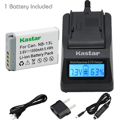 Kastar 1 Battery & Fast Charger kit for Canon NB-13L NB13L CB-2LH