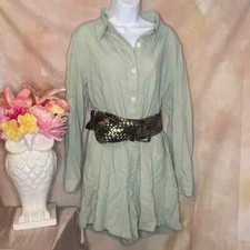 SHEIN green long sleeve romper Size Large GUC