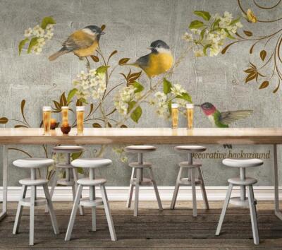 3D Branch Bird ZHUA1662 Wallpaper Wall Murals Removable Self-adhesive Amy