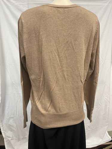 Worthington Womens Brown V-Neck Button Front Cardigan Sweater Size L Long Sleeve - Picture 2 of 10