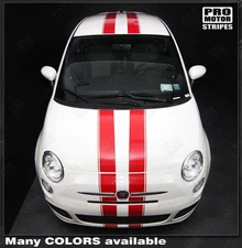 Fiat 500 Pre-cut Over-The-Top Double Stripes Decals 2012 2013 2014 2015 Pro Moto