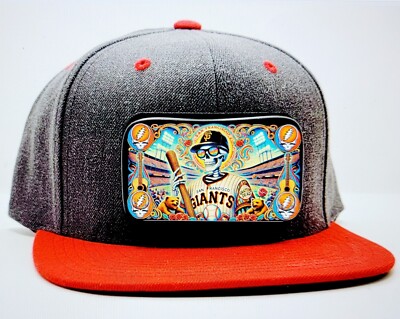 The Grateful Dead San Francisco Giants Hat, Removable Metal Patch,Snapback 