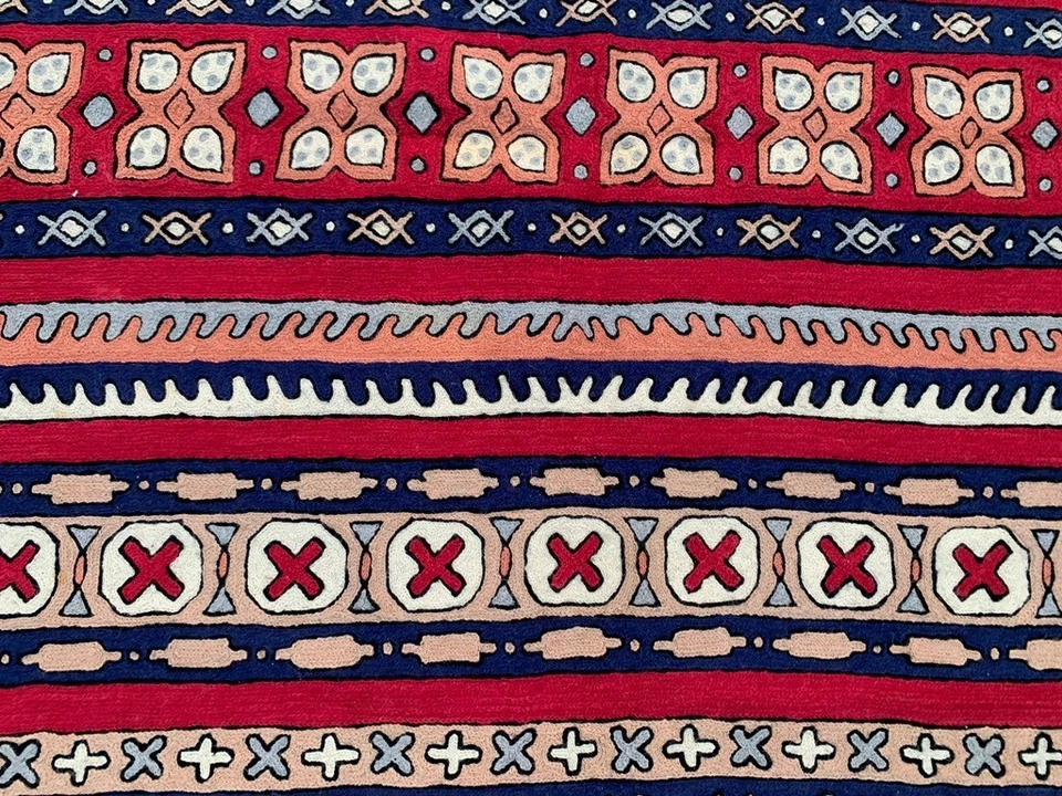 Vintage French Style Aubusson Rug Needlepoint Chain stitch Rug 4x6 ft Free Ship - Image 4 of 4