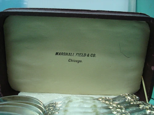 6pc USA American sterling silver spoons Wallace Marshall field & co. Chicago