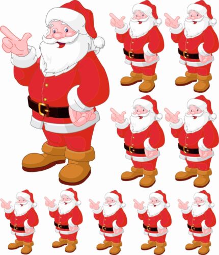 Santa Claus Christmas Stickers Graphics Nursery Wall Window Decorations Art - Picture 1 of 1