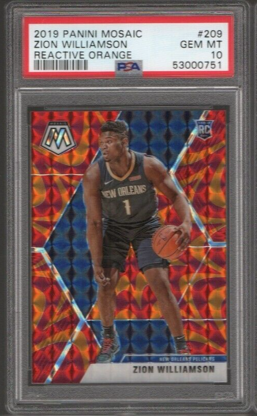 Zion Williamson 2019 Panini Mosaic - Reactive Orange - Rookie #209