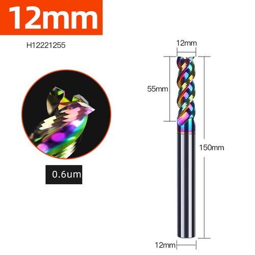 1mm to 20mmSolid Carbide End Mill 3 Flute HRC65 DLC Coated Slot Drills - - Picture 44 of 53