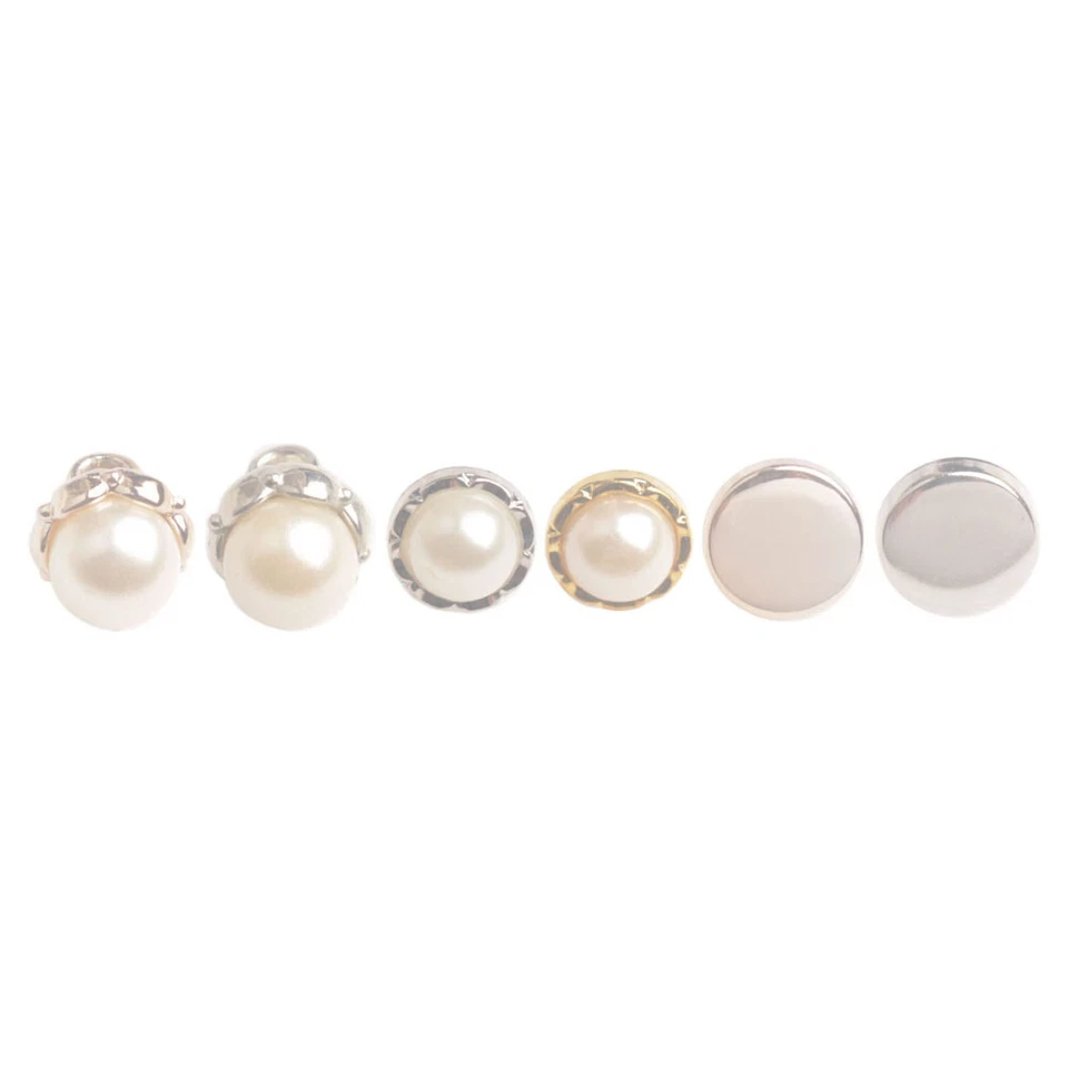 One Box of 60PCS Silver/Golden Faux Pearl Charm Button 9mm-10mm - Image 3 of 4