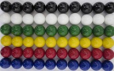60 LARGE 1" 25mm Replacement Chinese Checker Board Game Solid GLASS MARBLES