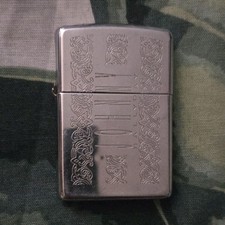 Zippo briquet rechargeable à essence en métal gravé avec étui/boîtier Johnny