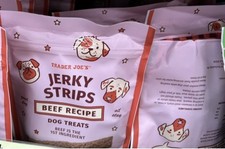 2 Packs Trader Joe's Beef Recipe Jerky Strips Dog Treats   