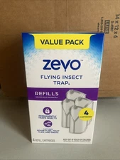 Zevo Flying Insect Trap, Fly Trap Refill Cartridges (Twin Pack, 4 Cartridges)