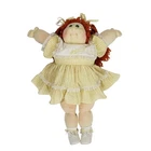 Cabbage Patch Doll Red Hair Braids Green Eyes 1983 Vintage 20" Yellow CPK FLAWS