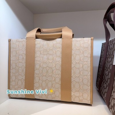 NWT Coach Smith Tote Bag In Signature Jacquard CY367 LIGHT KHAKI