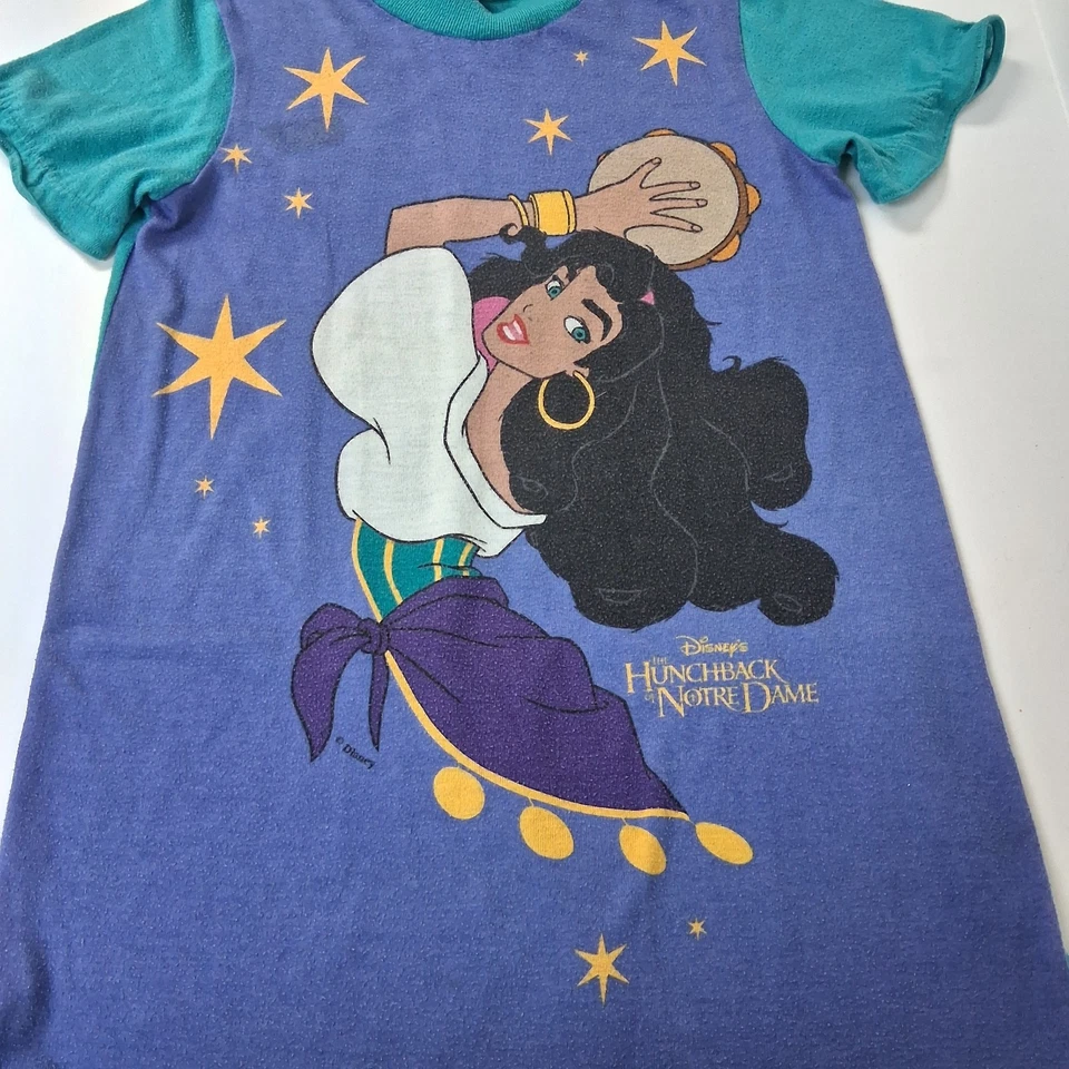 Vestido Camisón Vintage Años 90 Disney Jorobado Esmeralda Niños 8 Y2K Retro De Colección Foto 2 de 4