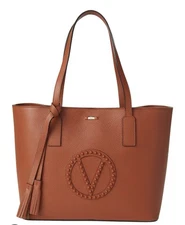 Valentino by Mario Valentino NWT SoHo Rock Leather Tote Umber Color
