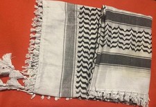 Traditional Black and White Palestinian Keffiyeh Scarf