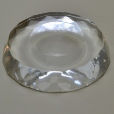 1.5" Faceted Glass Sphere Stand - Clear Crystal Ball Base - Sparkle Gazing Stand