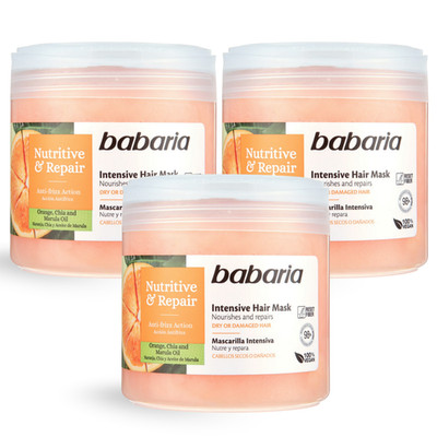 Babaria Nutritive & Repair Mask 13.5 fl oz  for Dry, Damaged Hair (3-Pack)