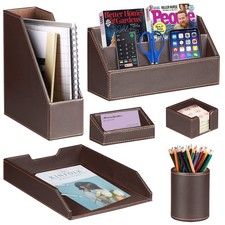 Ayunga PU Leather 6-piece Office Supplies Combination Set,Pencil Cup,Business...