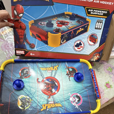 Marvel Spider-Man Tabletop Air Hockey Table Game Set Tabletop Arcade Style