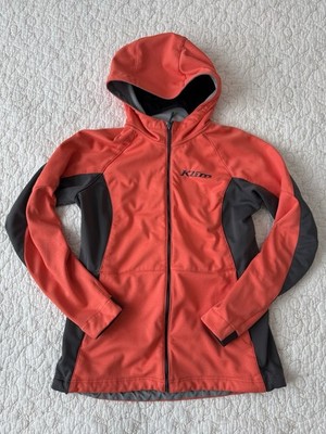 Klim Evolution Softshell Jacket Womens Medium Coral Gray Pink Full Zip Hoodie