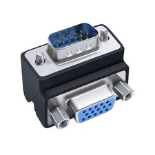 VGA Adapter 90 Degree Right Angle 15 Pin Male to Female Extension Coupler