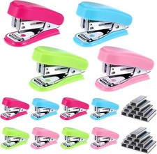 12 Pcs Mini Stapler with 12 Boxes Staple, Includes Built in Staple Remover, Desk