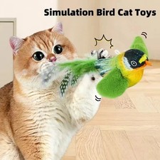 Interactive Chirping Bird Cat Toy Flapping Automatic Bird Sound For Cat Exercise