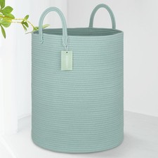 Large Cotton Rope Laundry Hamper 65L, Baby Nursery Hamper Bin, Woven Storage ...