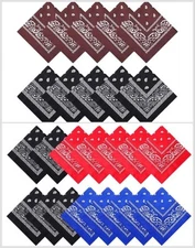 12 Pcs Lot Paisley Bandana Face Cover Head Wrap Headband Scarf Western Party