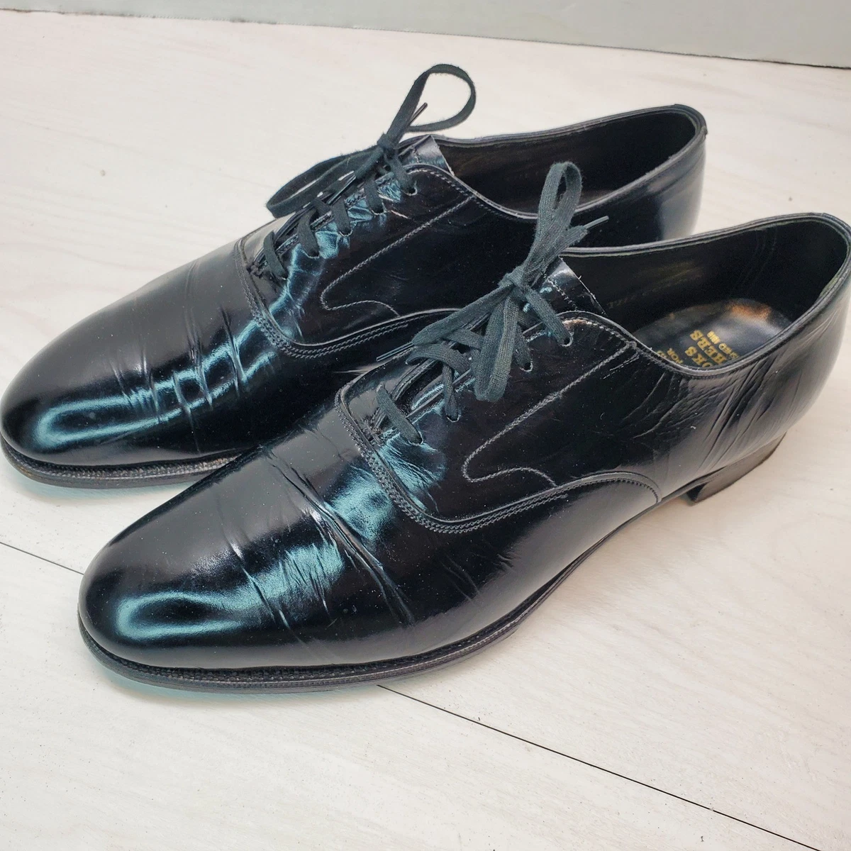 VTG Brooks Brothers Shoes 10 B Bow Tuxedo Pump Loafer DuPont Corfam * Brooks Brothers Black Dress Shoes for Men for sale | eBay main image 3
