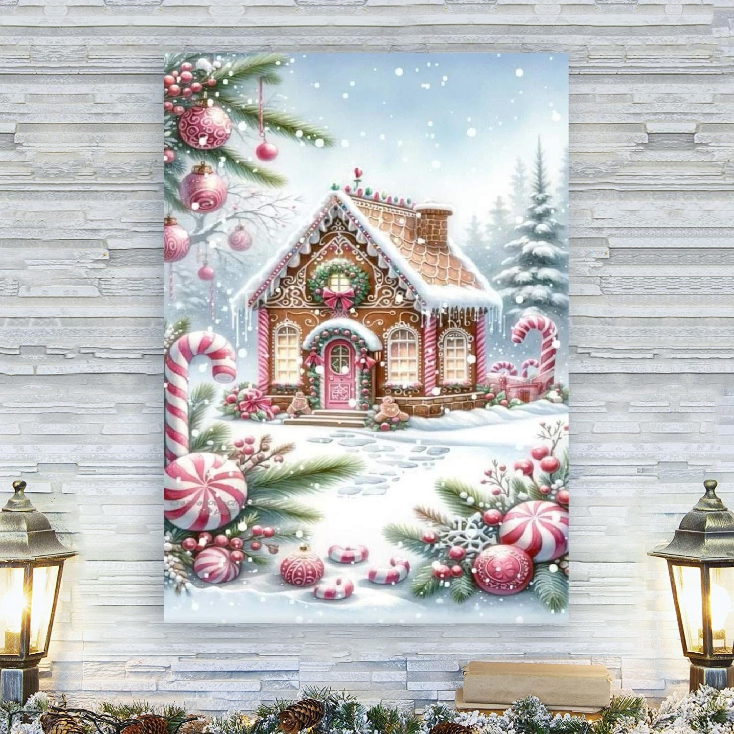 Christmas Diamond Art Kits for Adults - Christmas Snowscape House Landscape Diam