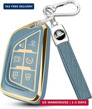 for Cadillac Key Fob Cover with Keychain Soft TPU Protection Case Compatibl